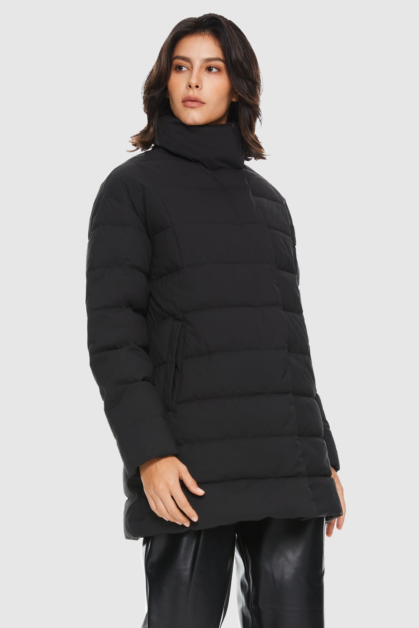 Quilted Mid-Length Coat