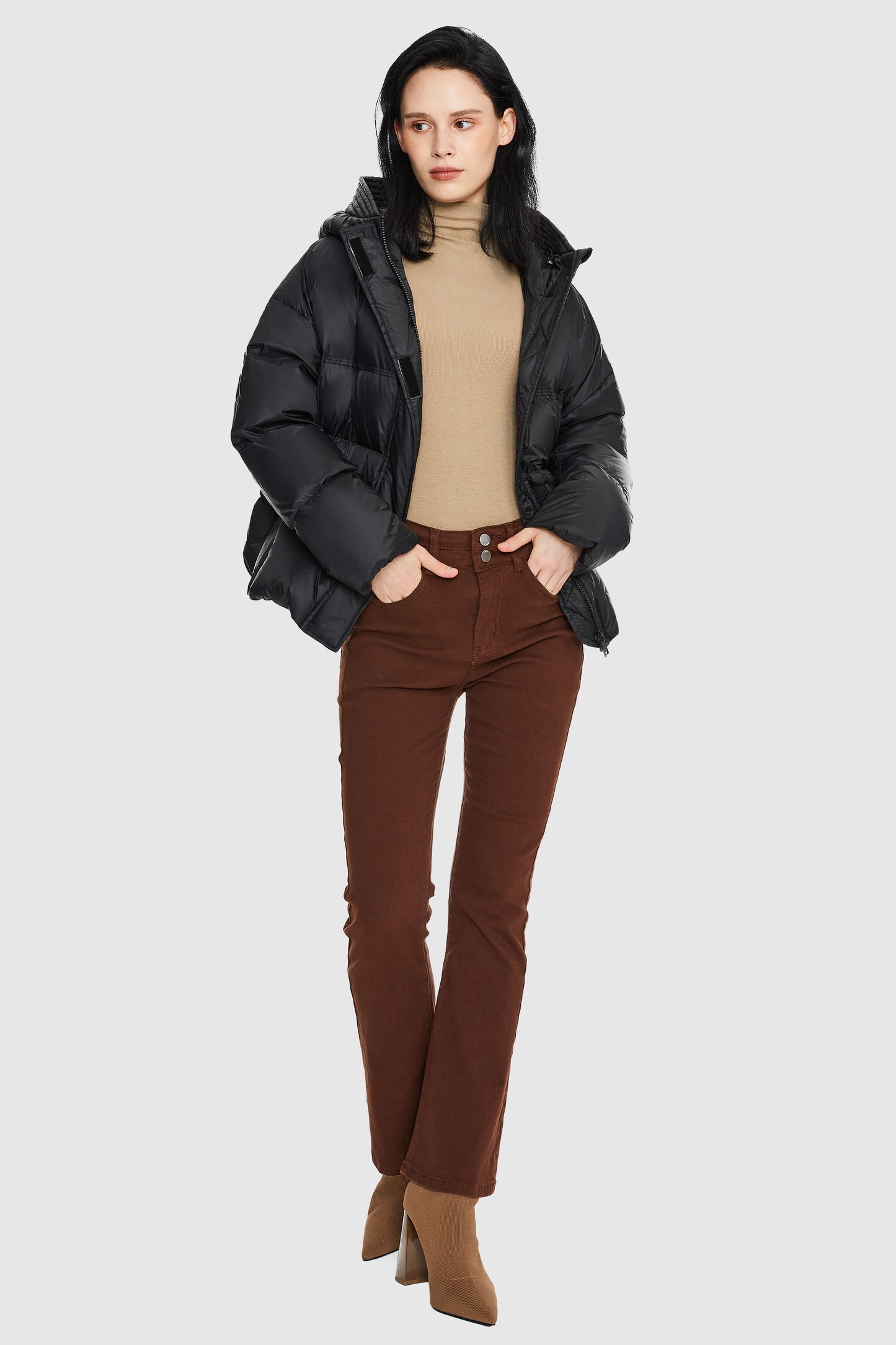 Lightweight Cropped Down Coat