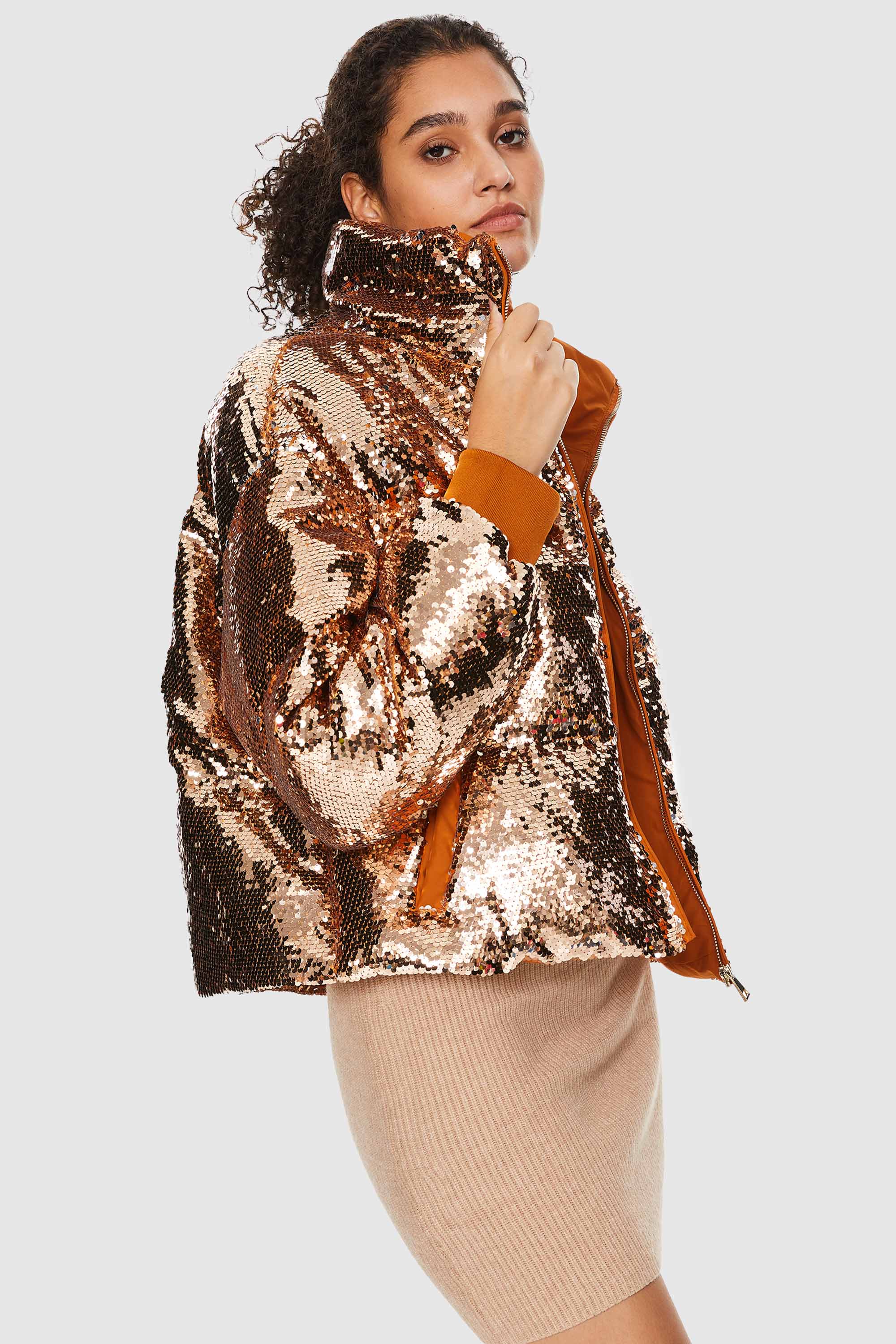Puff-O O-Lab Shiny Sequin Stylish Glitter Jacket