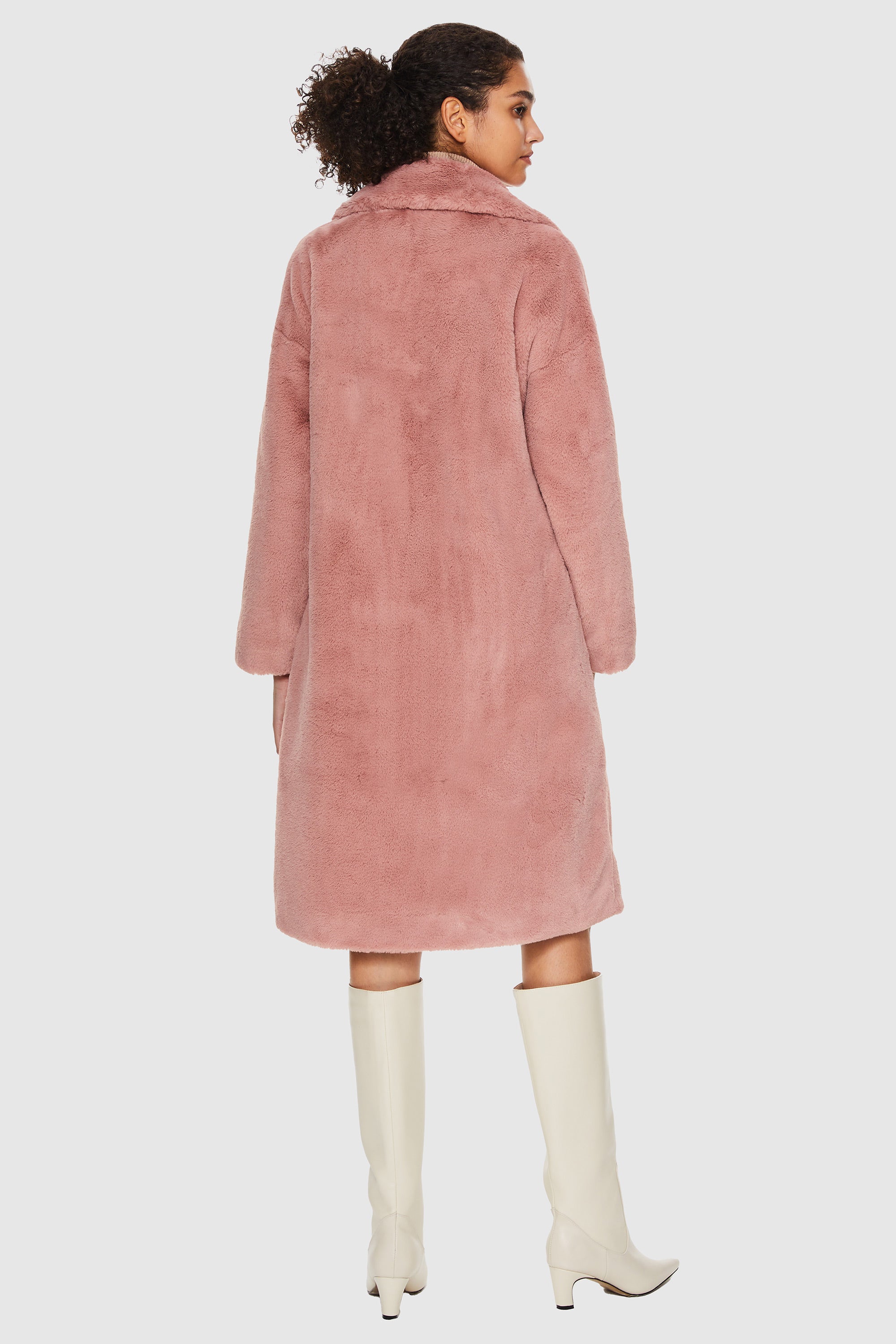 Faux Fur Mid-Length Sherpa Teddy Coat