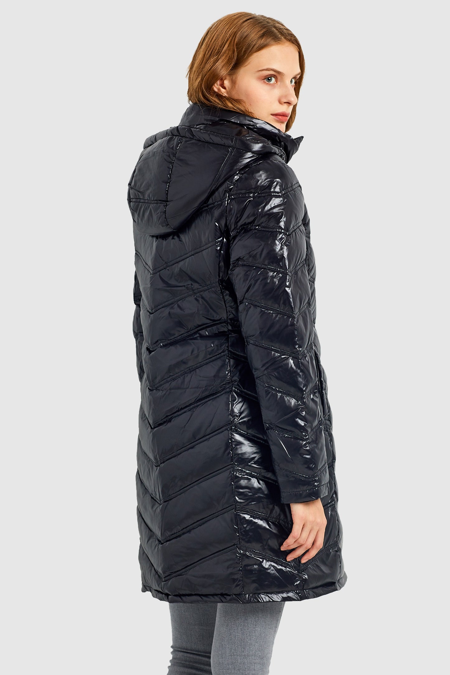 Long Quilted Hooded Puffer Down Jacket