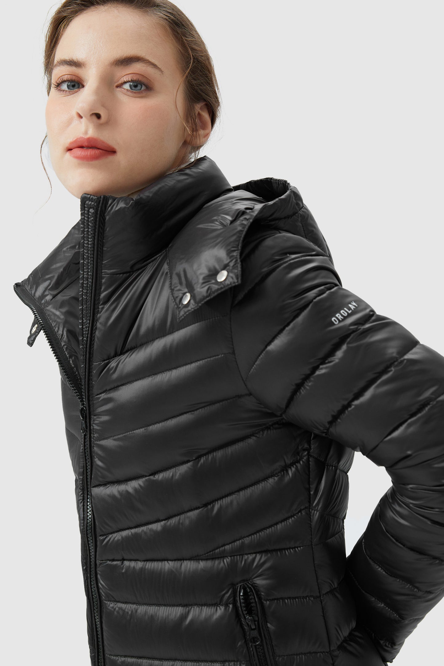 Long Glossy Easy to Carry Light Down Jacket