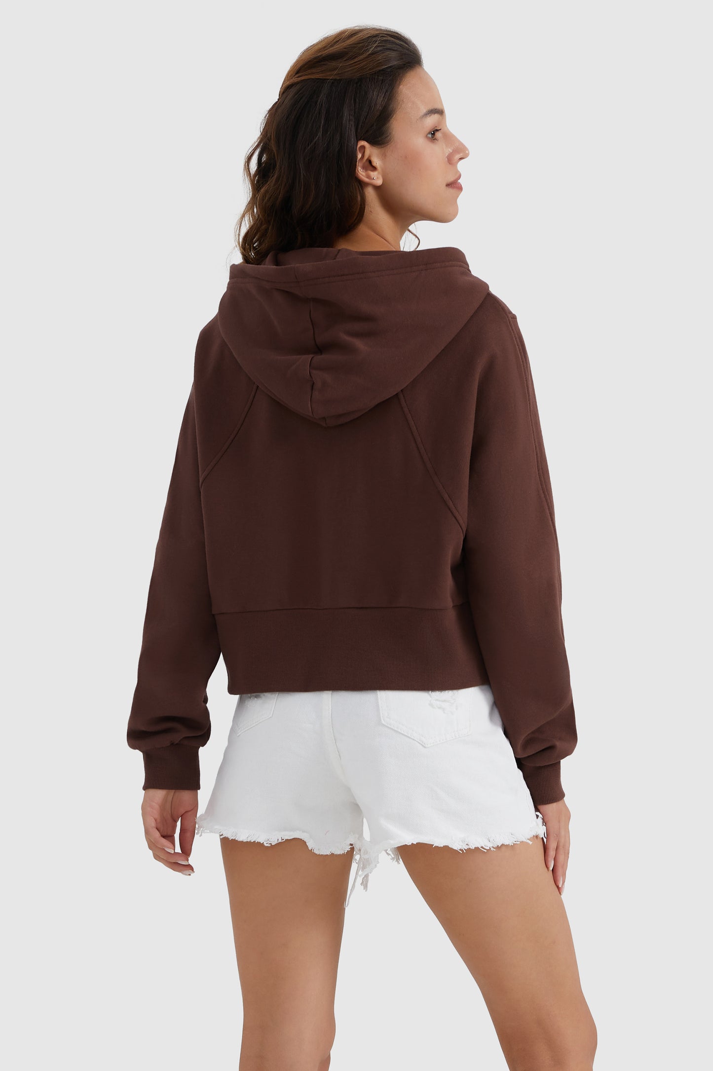 Drawstring Hooded Cropped Sweatshirt