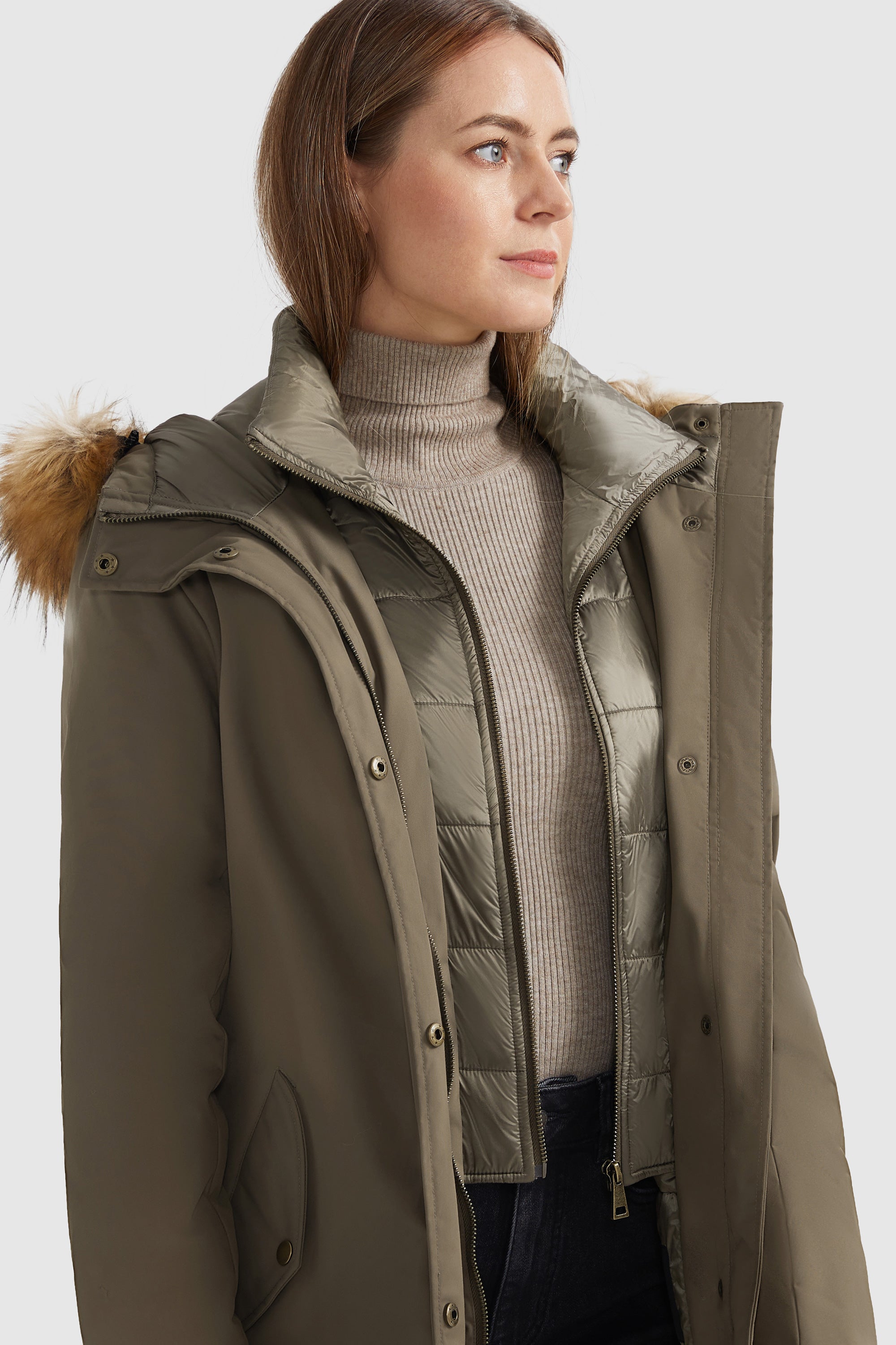 Winter Parka Jacket with Adjustable Belt