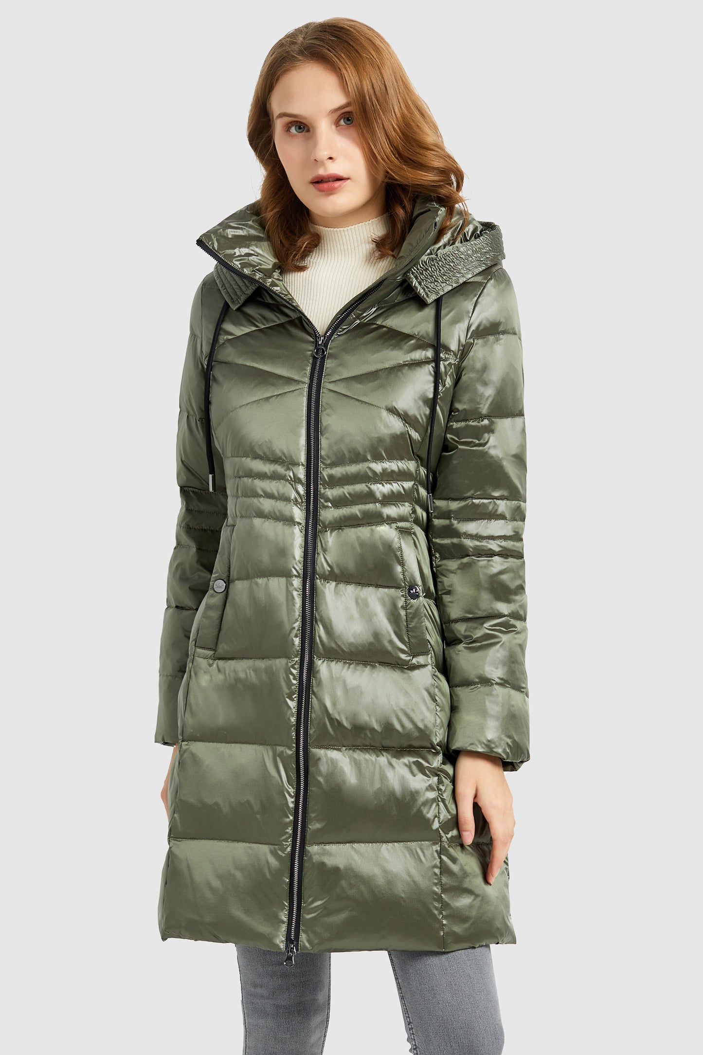 Stand Collar Down Parka with Hood