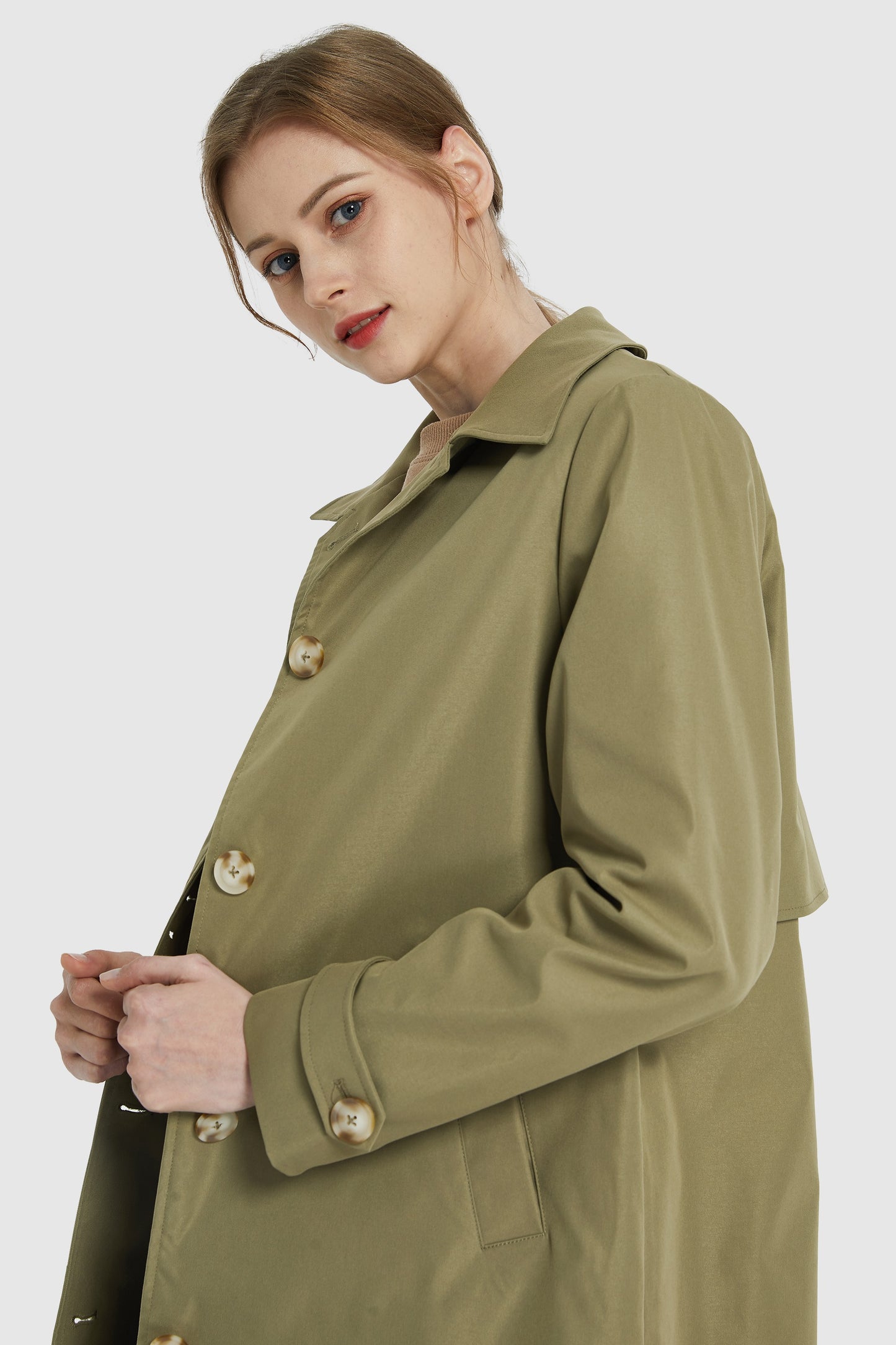 Mid Long Single-Breasted Trench Coat