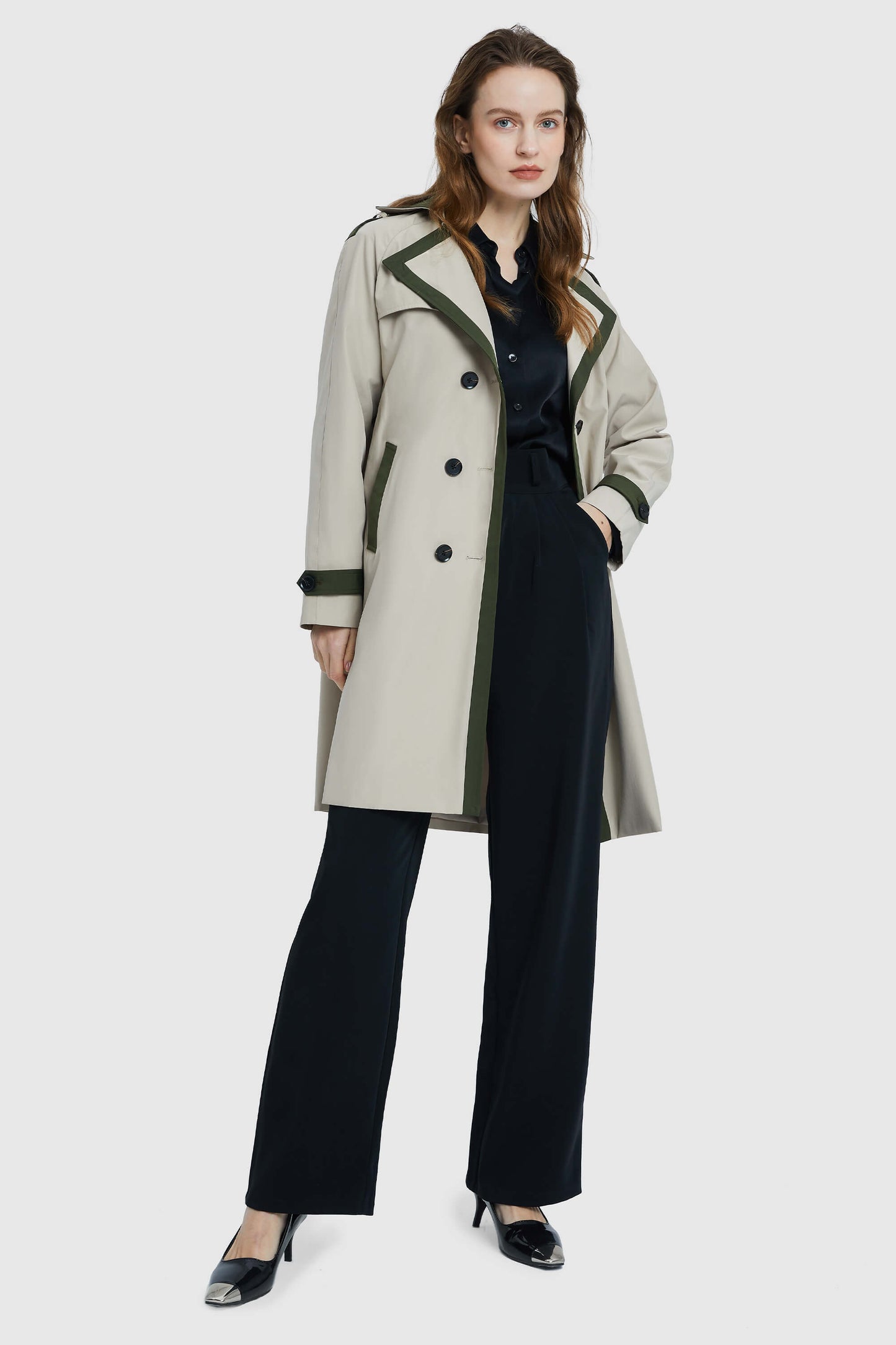 Double Breasted Trench Coat With Belt