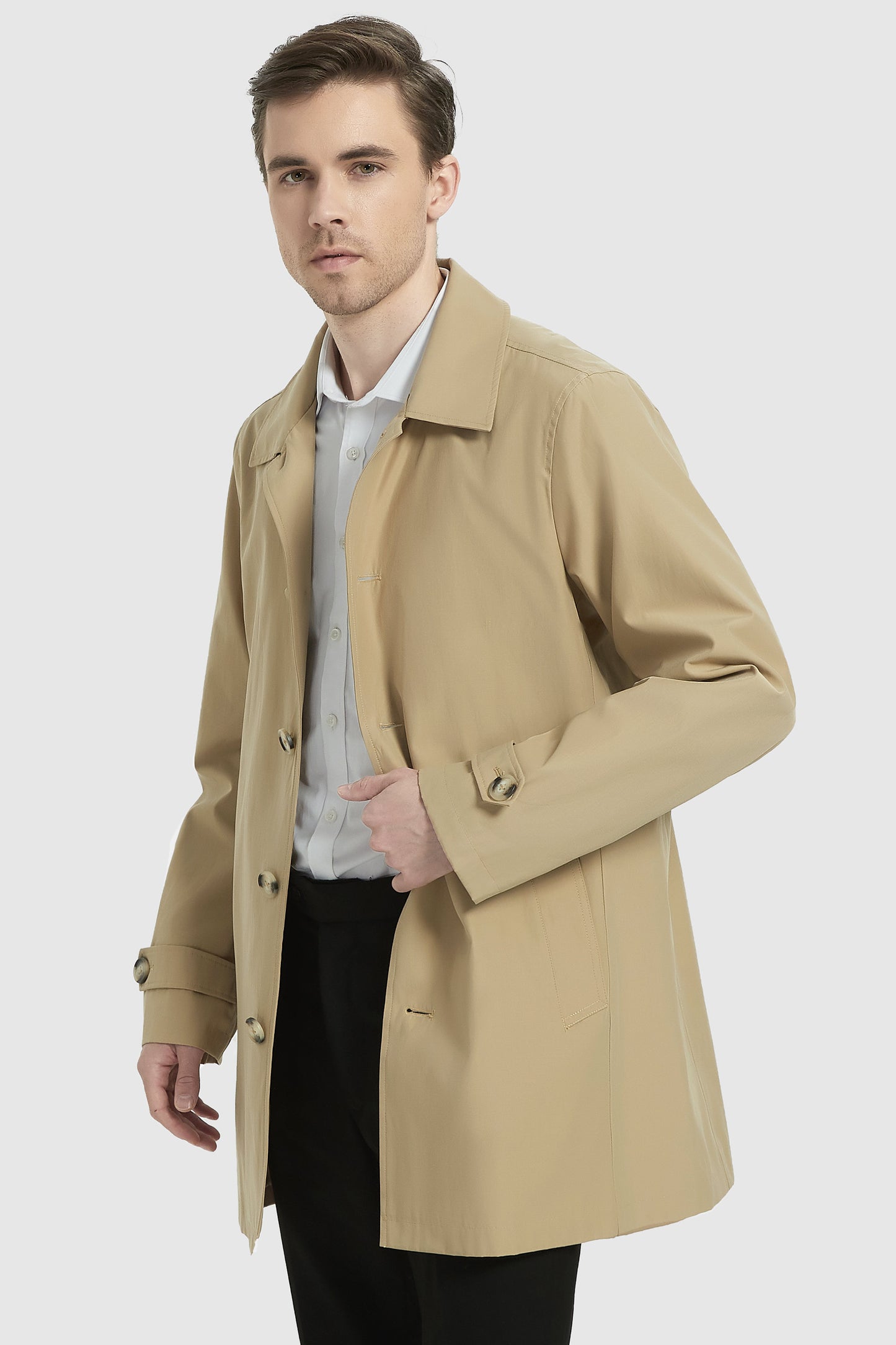 Casual Jacket with Classic Lapel Welt Pockets
