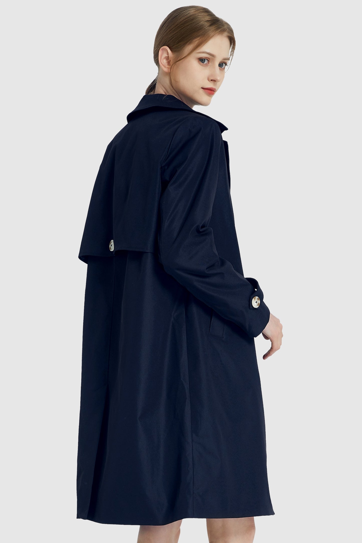 Mid Long Single-Breasted Trench Coat