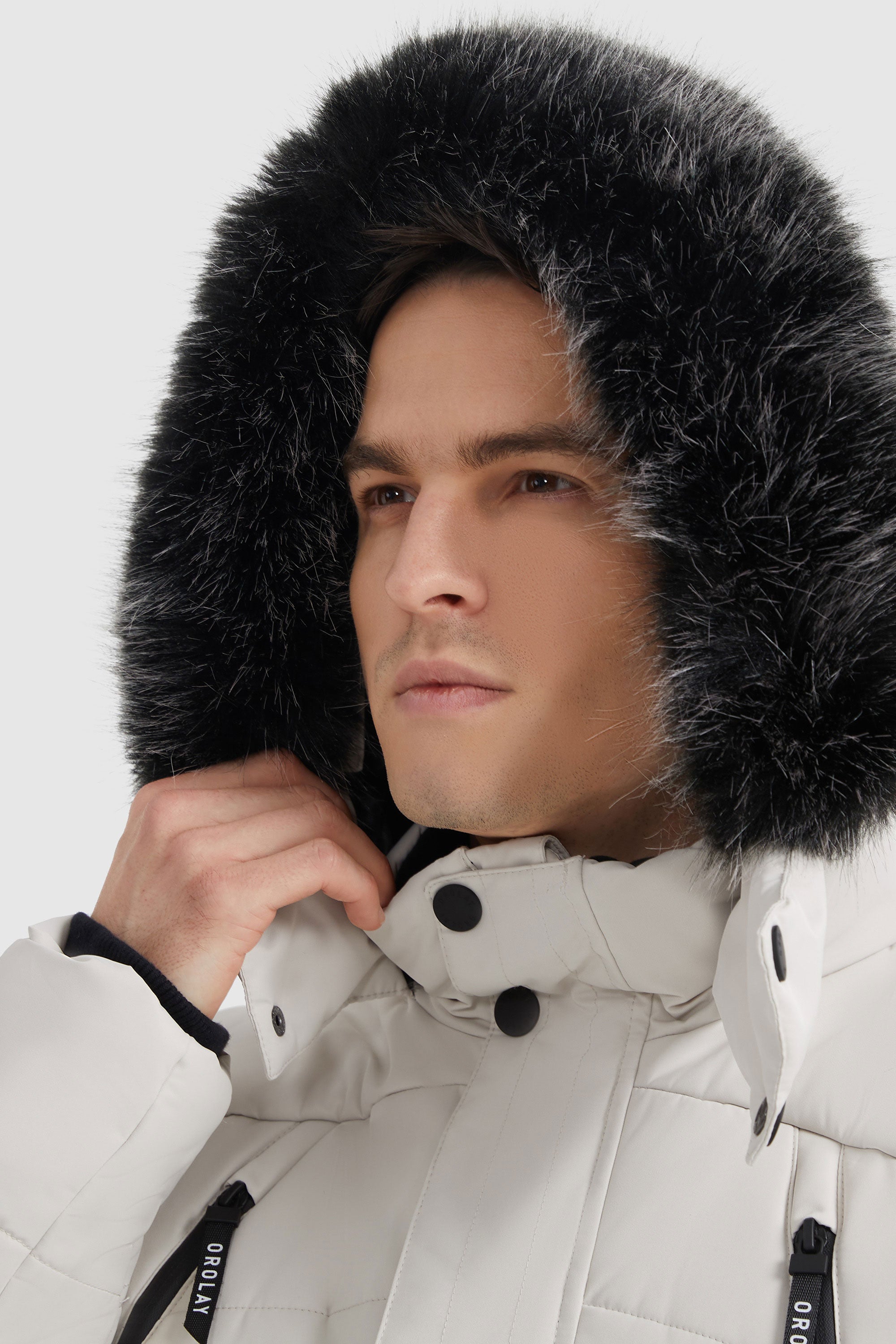 Hooded Mountain Parka with Faux Fur